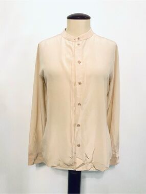 Equipment soft salmon pink silk blouse